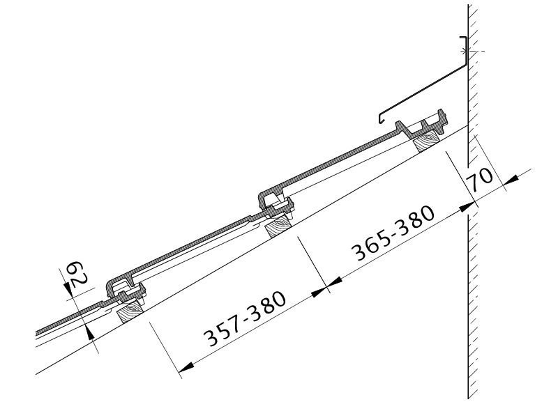 Zeichnung RATIO Wandanschluss oben mit FALZ WMF