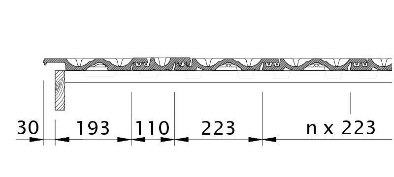 Zeichnung RATIO Ortgang links mit Ortgangblech und Doppelwulst ODL