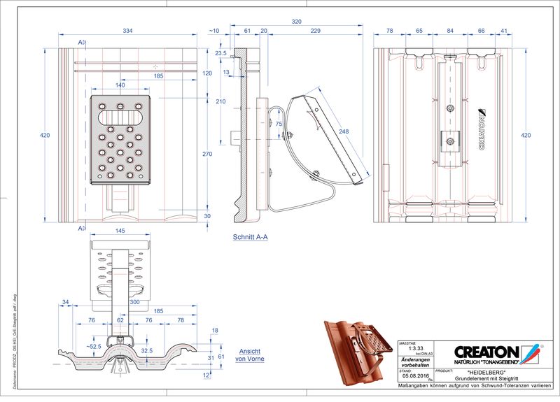 Produkt CAD-Datei HEIDELBERG Grundelement Steigtritt