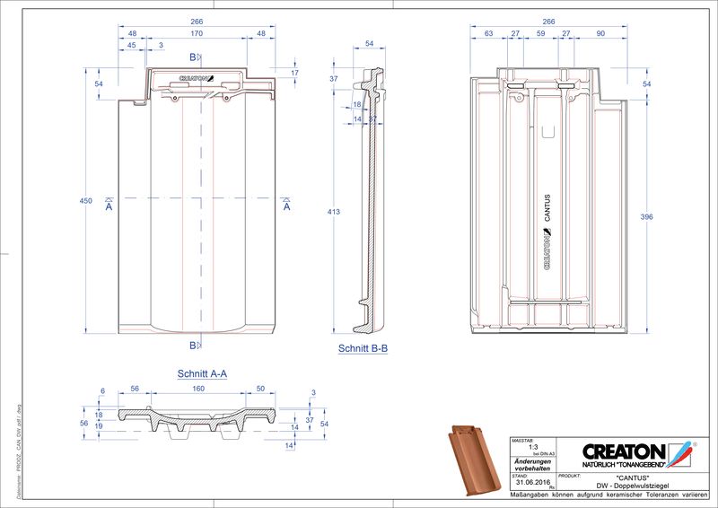 Produkt CAD-Datei CANTUS Doppelwulstziegel DWZ