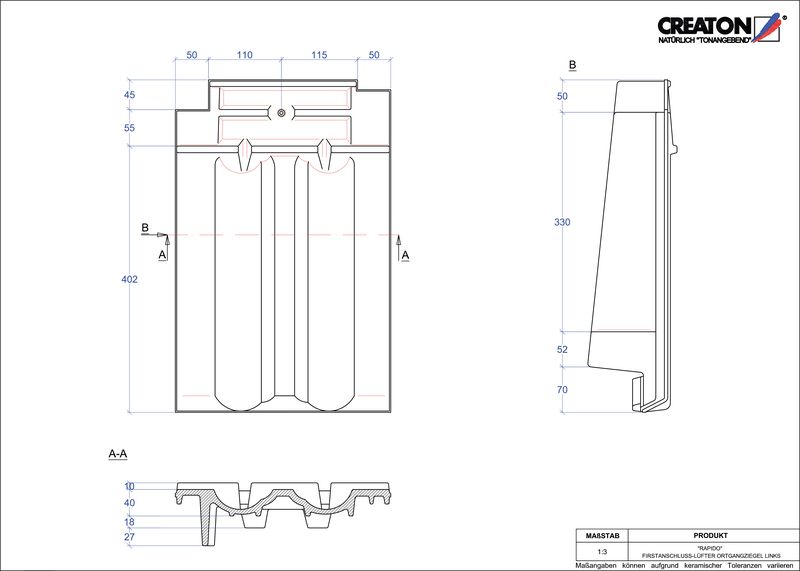Produkt CAD-Datei RAPIDO Firstanschlusslüfter Ortgang links FALOGL