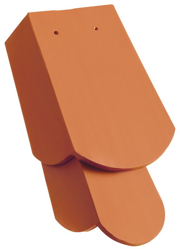 KLASSIK Rundschnitt Ortgangziegel 1 1/4 rechts mit langem Seitenlappen ca. 11 cm