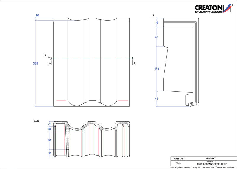 Produkt CAD-Datei RAPIDO Pultziegel Ortgang links PULTOGL