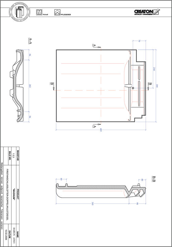 Produkt CAD-Datei MAGNUM Firstanschlusslüfter Doppelwulstziegel FALDWZ
