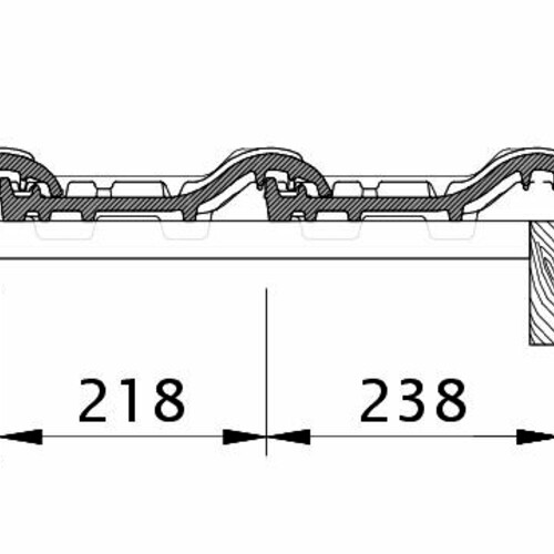 Zeichnung MZ3 NEU Ortgang rechts mit Ortgangblech und Flächenziegel OFR