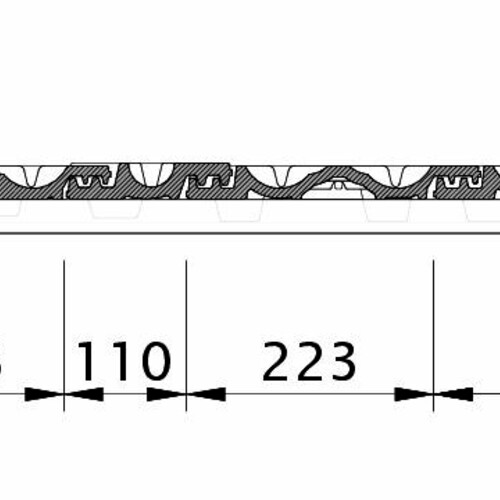 Zeichnung RATIO Ortgang links mit Ortgangblech und Doppelwulst ODL