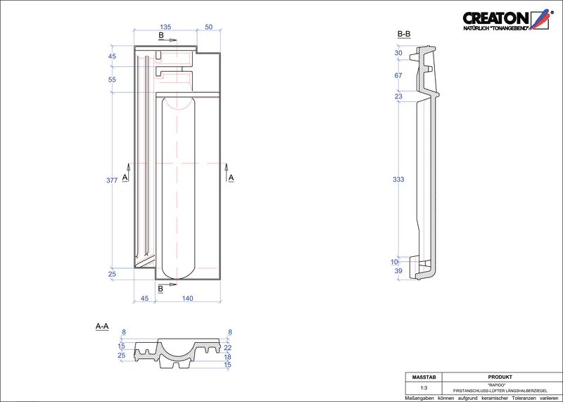 Produkt CAD-Datei RAPIDO Firstanschlusslüfter Längshalber FALLH