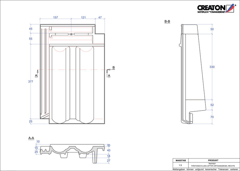 Produkt CAD-Datei RAPIDO Firstanschlusslüfter Ortgang rechts FALOGR
