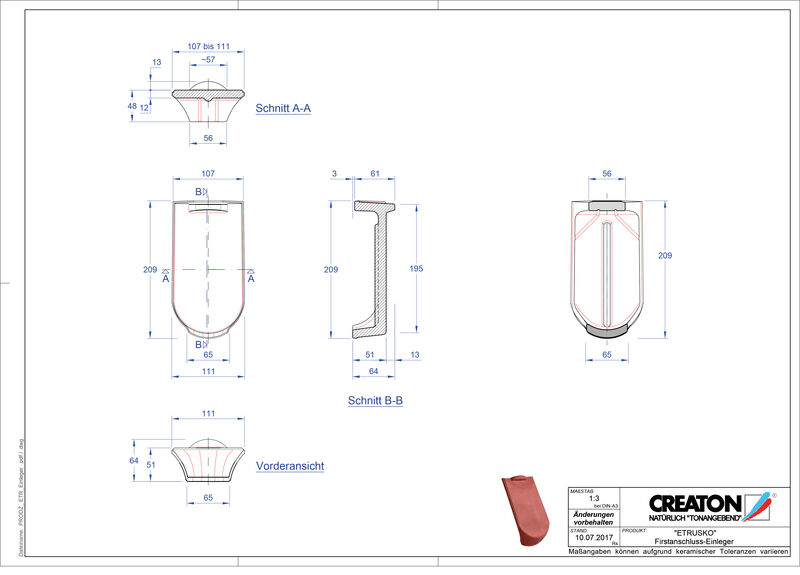 Produkt CAD-Datei ETRUSKO Firstanschlusseinleger FAE
