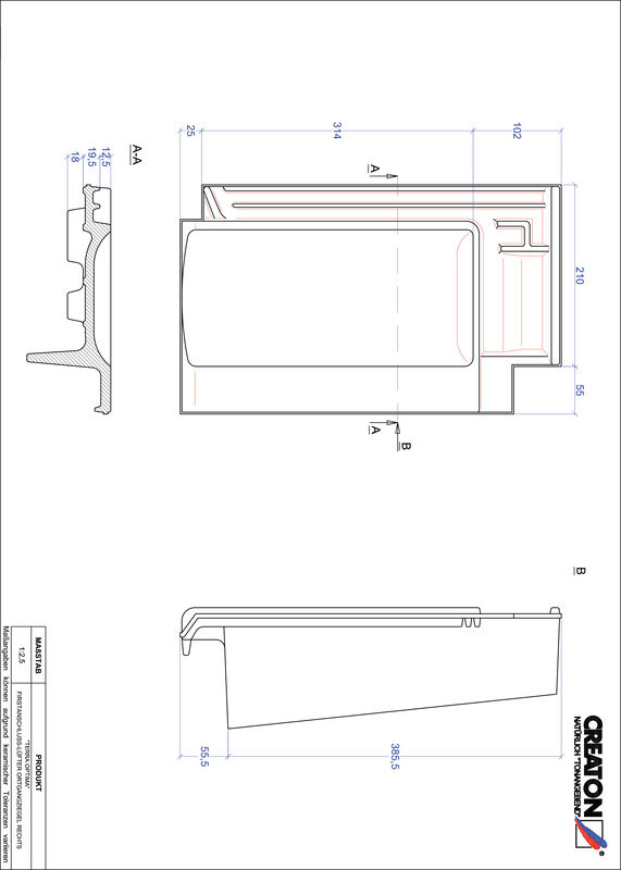 Produkt CAD-Datei TERRA OPTIMA Firstanschlusslüfter Ortgang rechts FALOGR