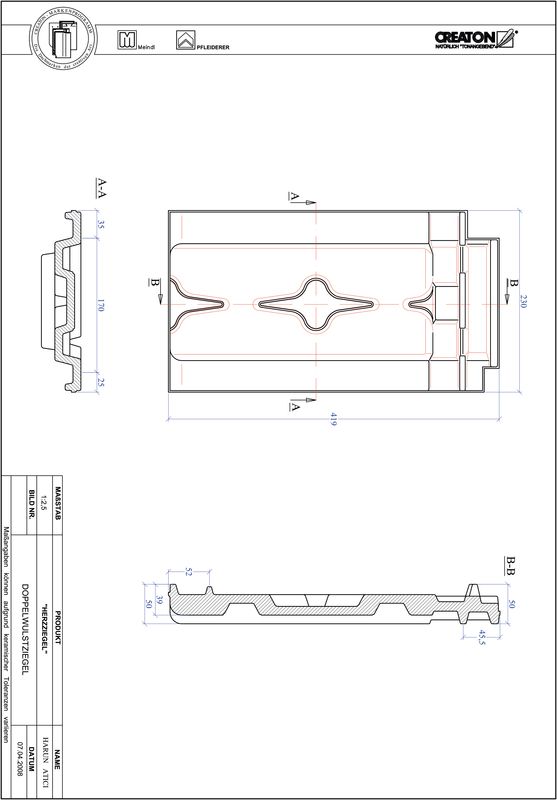 Produkt CAD-Datei HERZZIEGEL Doppelwulstziegel DWZ