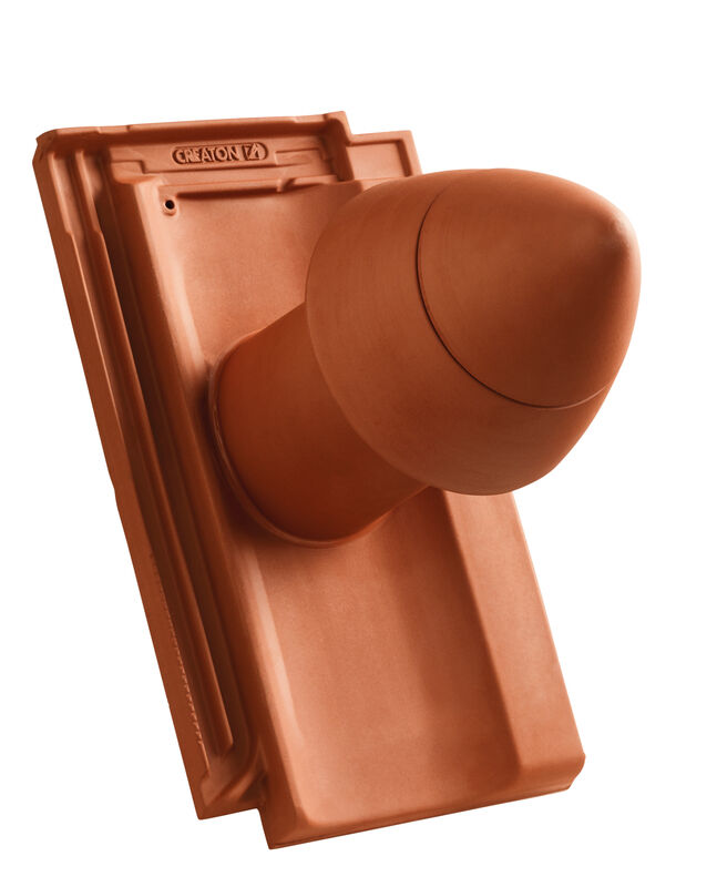 OPT SIGNUM keramisches Dunstrohr DN 100 mm mit abschraubbarer Haube inkl. Unterdachanschlussadapter mit flexiblem Schlauch