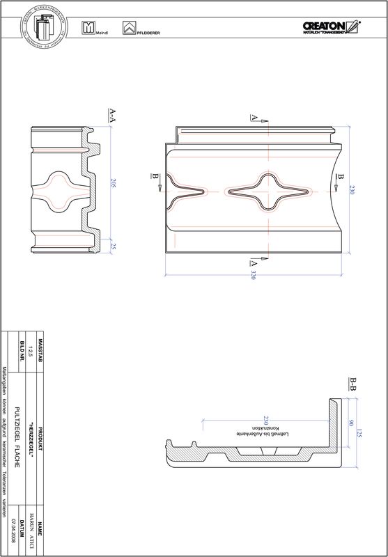 Produkt CAD-Datei HERZZIEGEL Pultziegel Fläche PULTFLA