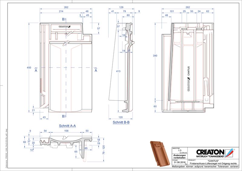Produkt CAD-Datei CANTUS Firstanschlusslüfter Ortgang rechts FALOGR