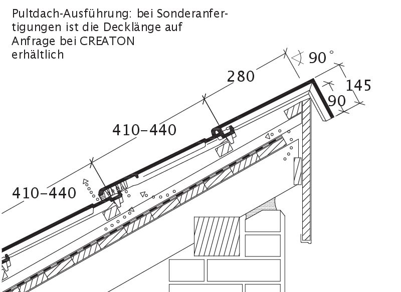 Zeichnung RAPIDO Pultdach-Ausführung PDA