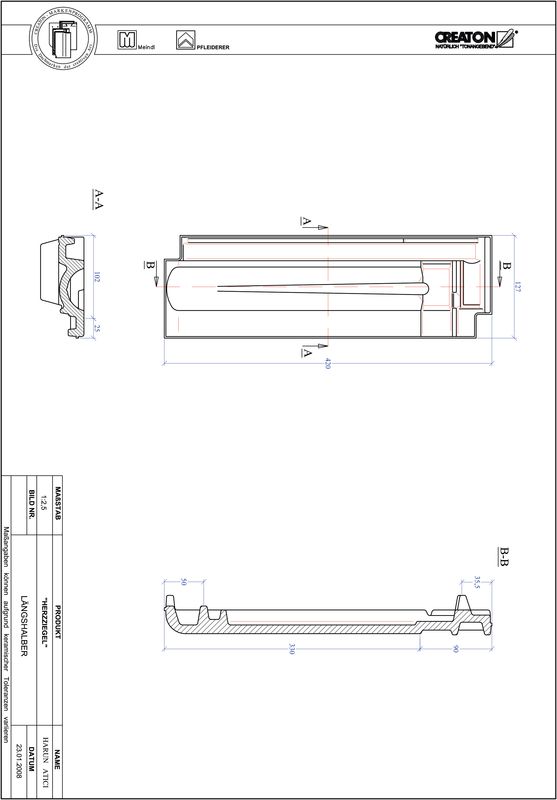 Produkt CAD-Datei HERZZIEGEL Längshalber LH