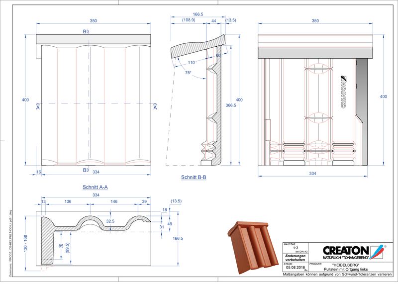Produkt CAD-Datei HEIDELBERG Pultstein Ortgang links PultOGL