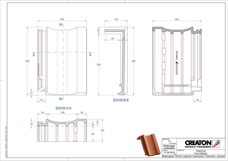 Produkt CAD-Datei CANTUS Pultziegel PULT