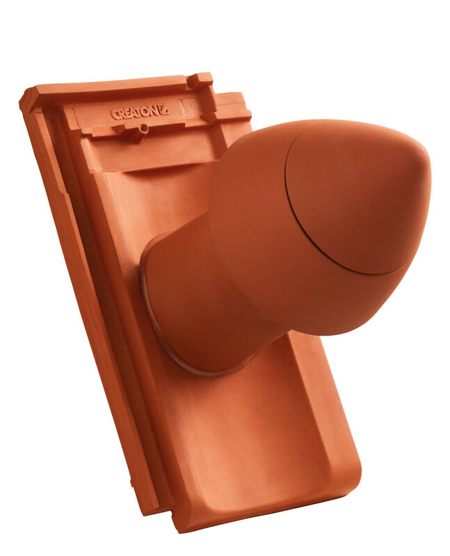 HER SIGNUM keramisches Dunstrohr DN 100 mm mit abschraubbarer Haube inkl. Unterdachanschlussadapter mit flexiblem Schlauch