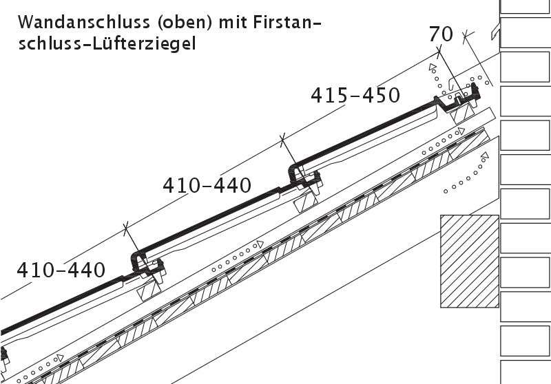 Zeichnung RAPIDO Wandanschluss oben mit FALZ WMF