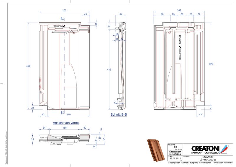 Produkt CAD-Datei CANTUS Lüfterziegel LUEFTZ
