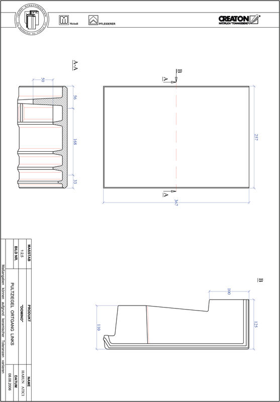 Produkt CAD-Datei DOMINO Pultziegel Ortgang links PULTOGL